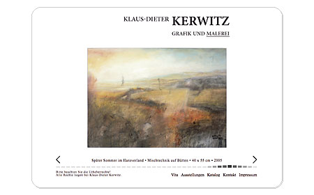 <span style="font-weight: bold">Klaus Dieter Kerwitz</span><br />Internetseite – Malerei<br />Gestaltung und Programmierung