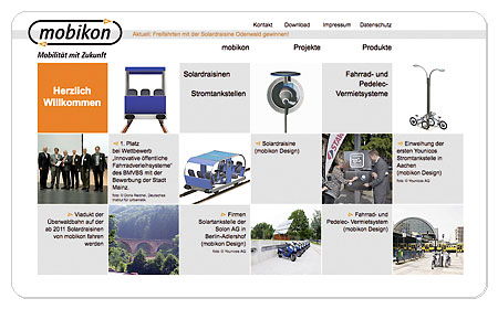 <span style="font-weight: bold">mobikon</span><br />Internetseite – Startseite Willkommen<br />Gestaltung und Programmierung